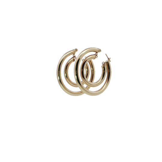 Medium Double Hoop Earrings 14k Yellow