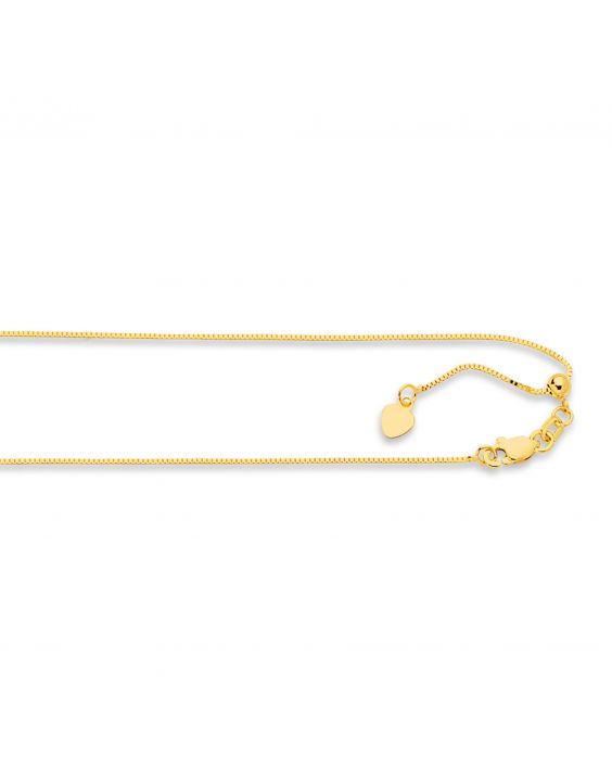 Yellow 14 Karat Box Chain Length 22