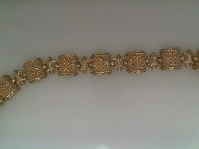 Yellow 10 Karat Granular Fancy Link Chain