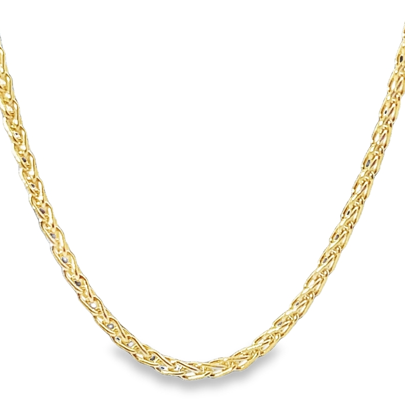 Elegant Yellow Gold Wheat Chain