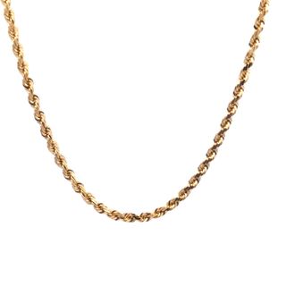 Yellow 14 Karat Rope Chain Length 22