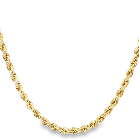 Yellow 14 Karat Rope Chain Length 26