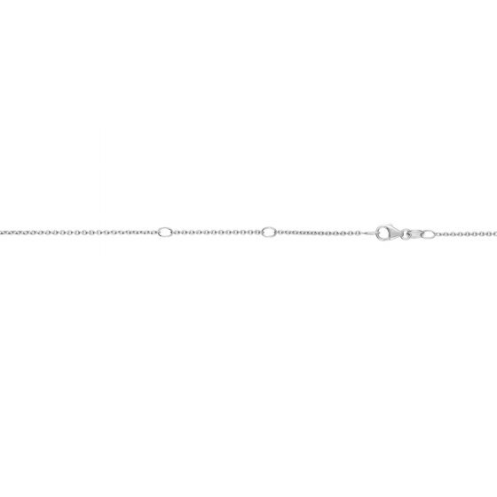 White 14 Karat Cable Chain 1.3mm Length 18