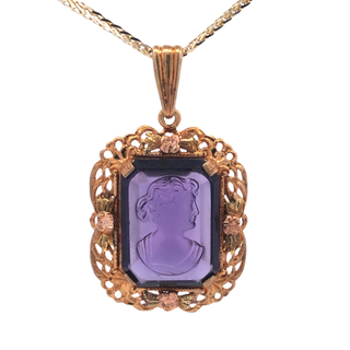 Amethyst Cameo Pendant