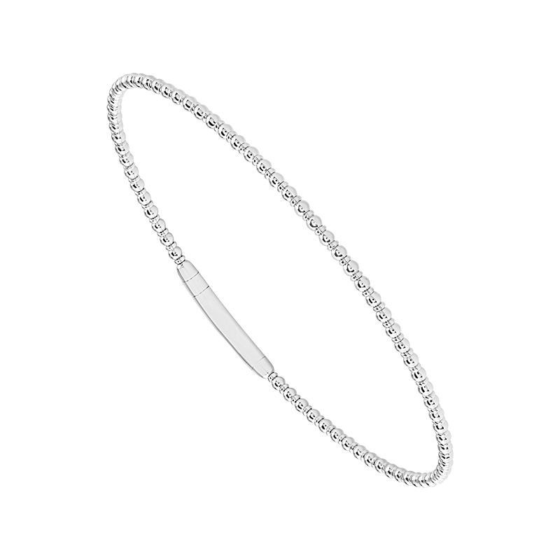 Elegant White Gold Flexible Bangle