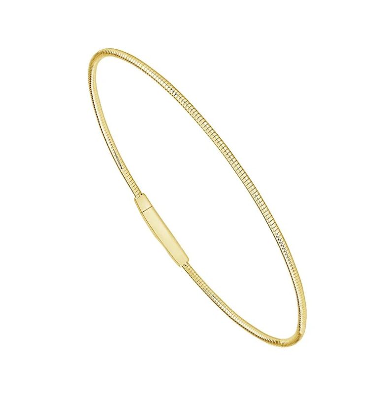 Yellow 14k & Titanium Bangle Bracelet Length 6