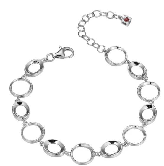Sterling Silver Open Link Bracelet Length 6.75 With 1.5" Extension