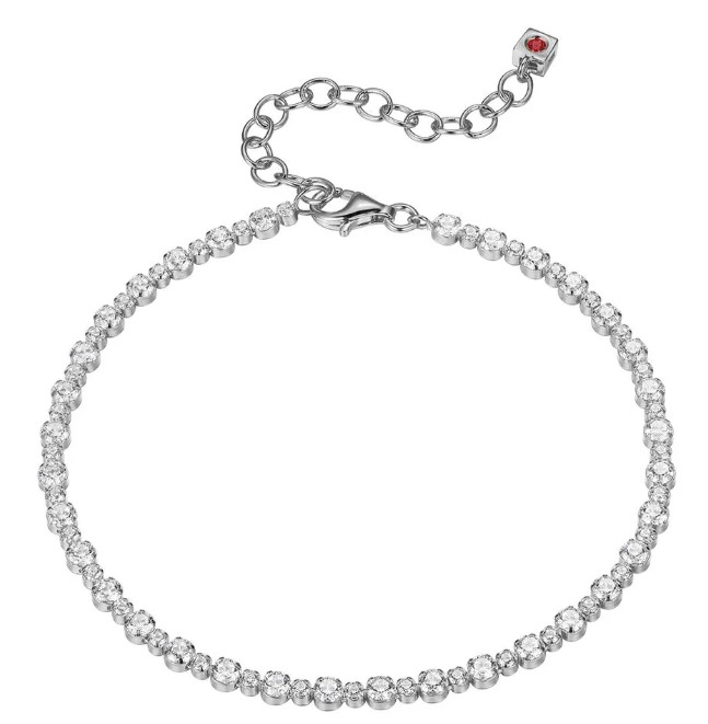 Silver Sterling Silver Bracelet With Czs Length 8