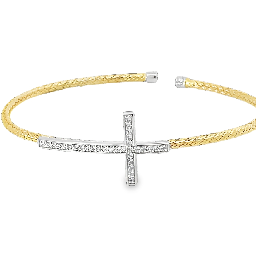Beautiful Sterling Silver Cross Bangle