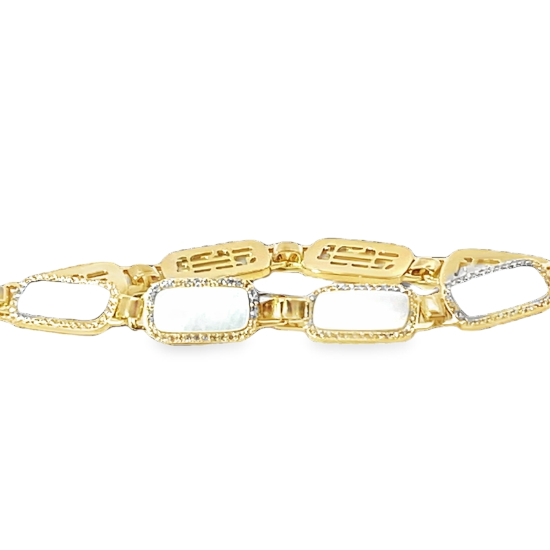 Elegant Gold Plated Mother Of Pearl Bracelet