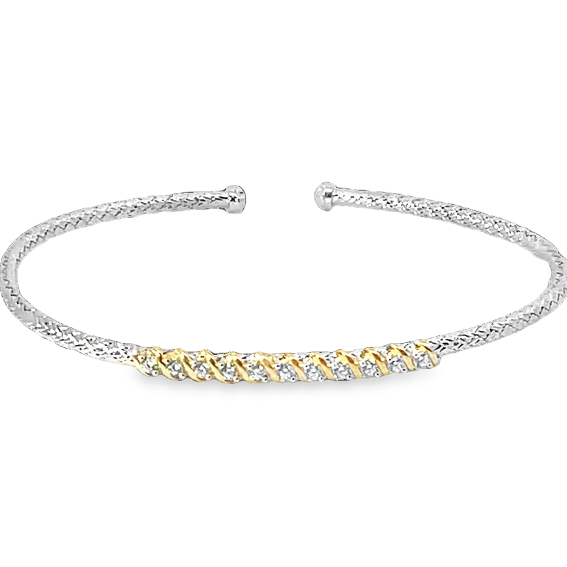 Elegant Rhodium And Yellow Gold Bracelet
