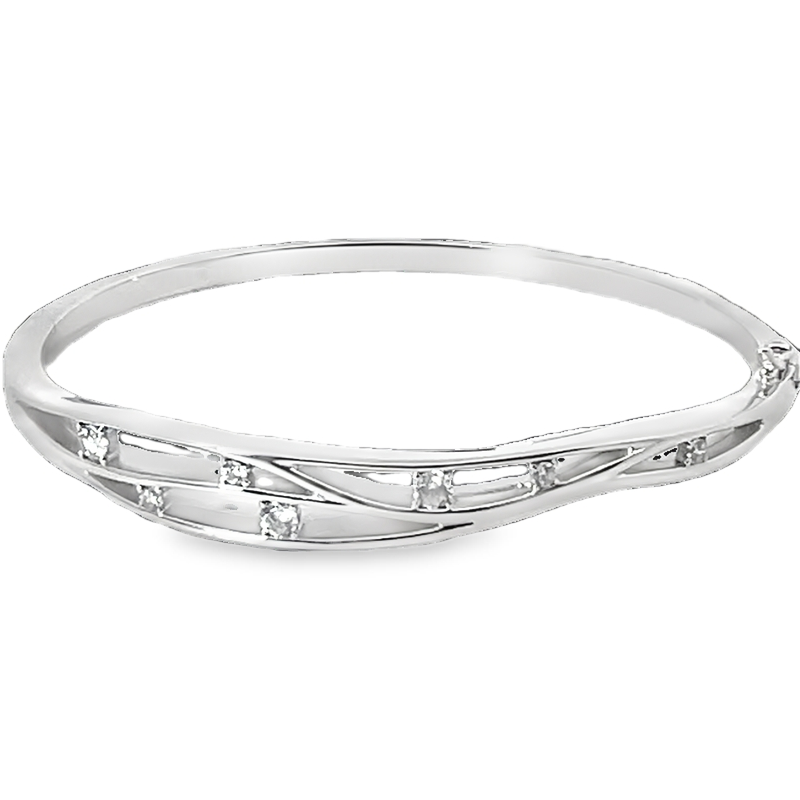 Sleek Sterling Silver Bangle Bracelet