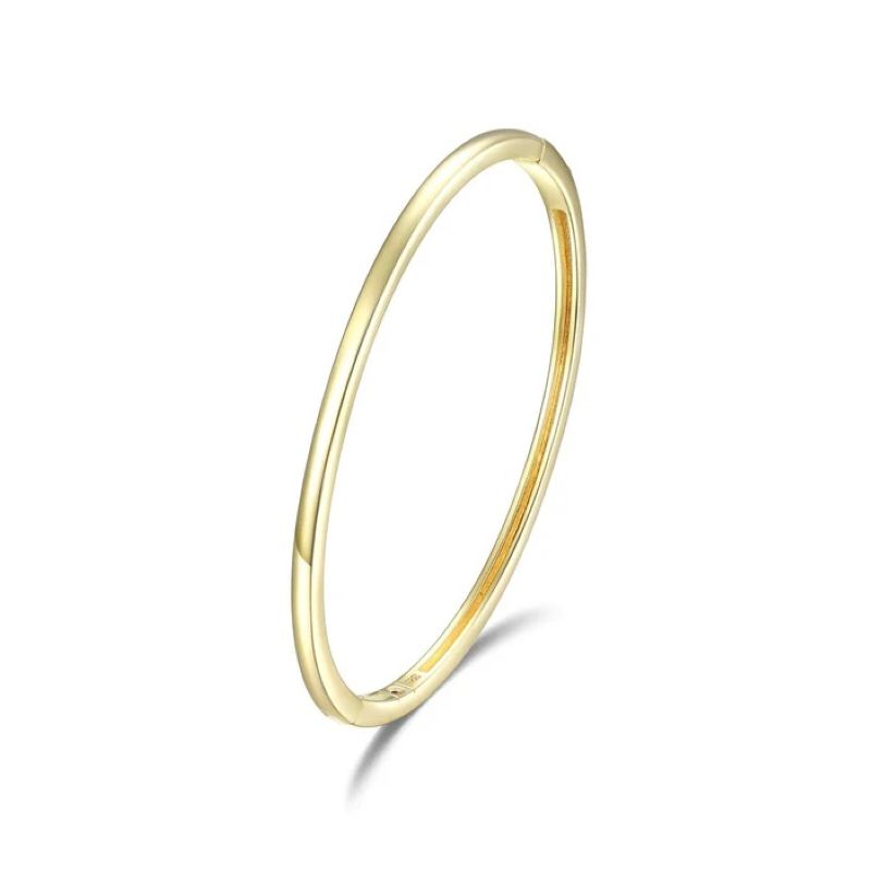 Classic Yellow Gold Over Sterling Silver Bangle Bracelet