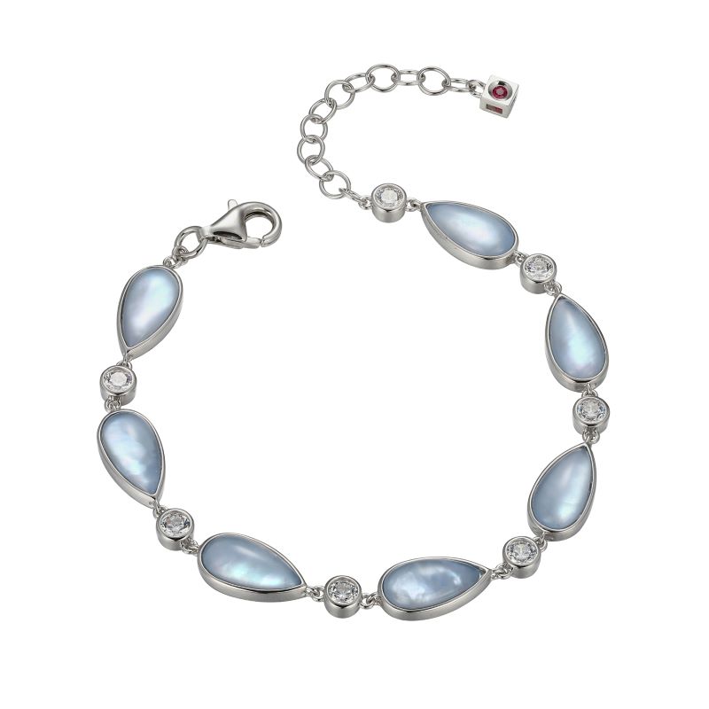 Elegant Blue Topaz & Mother Of Pearl Bracelet