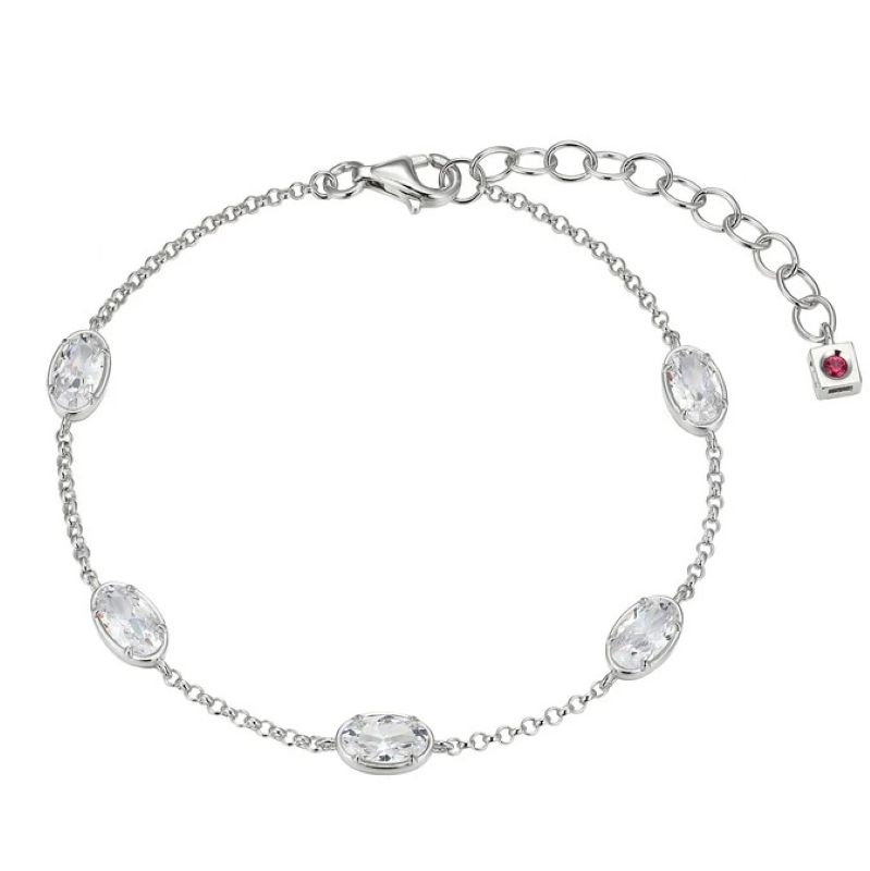 Elegant Cubic Ziconiums Silver Bracelet