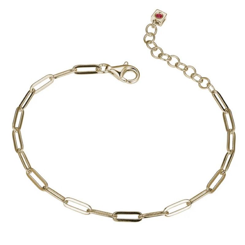 Elegant Yellow Sterling Silver Cable Link Bracelet