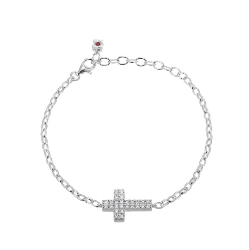 Elegant Rhodium Plated Silver Bracelet