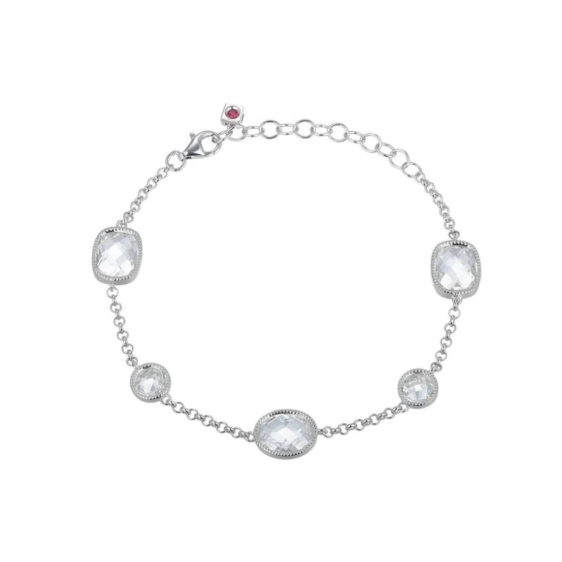 Elegant Rhodium Plated Milgrain Bracelet