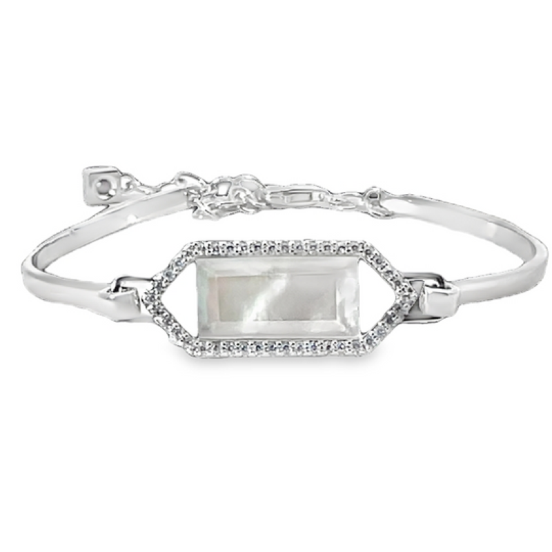 Elegant Mother Of Pearl Bangle Bracelet