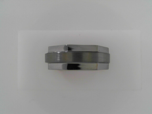 Gent's Grey Satin/polished Tungsten Carbide Comfort Fit Wedding Band Size 9