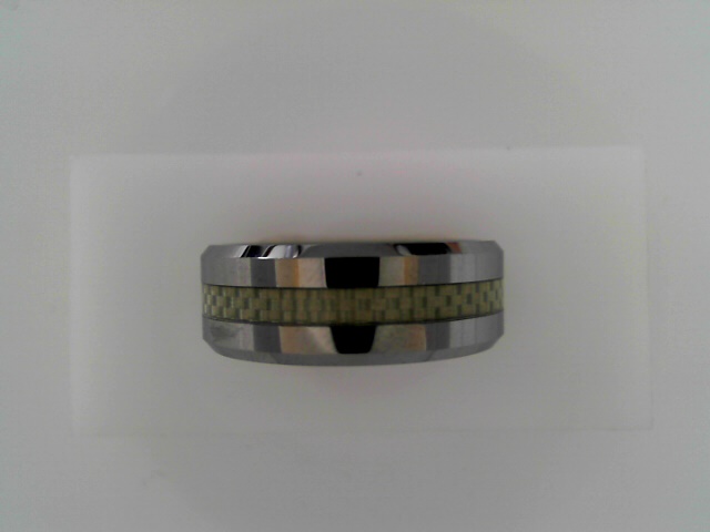 Gent's Grey Polished Tungsten Carbide Comfort Fit Wedding Band Size 9