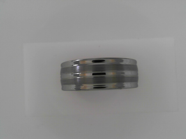 Gent's Grey Satin/polished Tungsten Carbide Comfort Fit Wedding Band Size 9