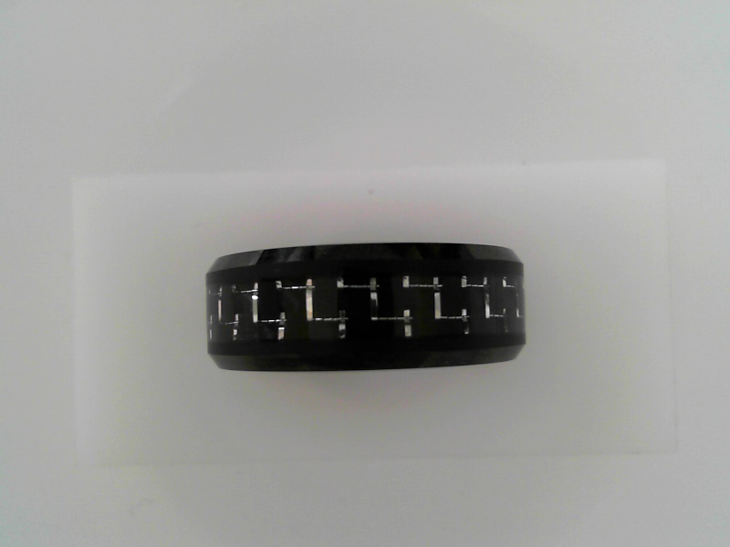 Gent's Black Polished Tungsten Carbide Comfort Fit Wedding Band Size 9.5