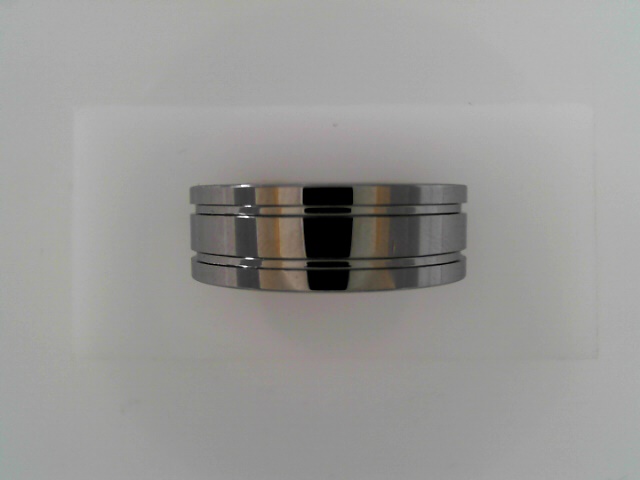 Gent's Grey Polished Tungsten Carbide Comfort Fit Wedding Band Size 9