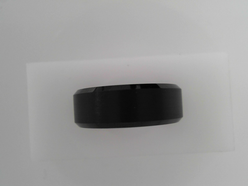 Gent's Black Satin/polished Tungsten Carbide Comfort Fit Wedding Band Size 9.5