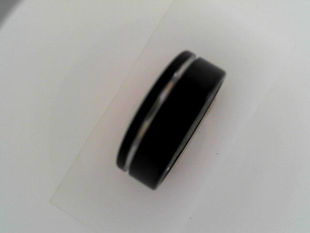 Gent's Black/sliver Satin Tungsten Carbide Wedding Band Size 10
