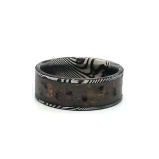 8mm Damascus Flat 6mm Dino Sand Inlay