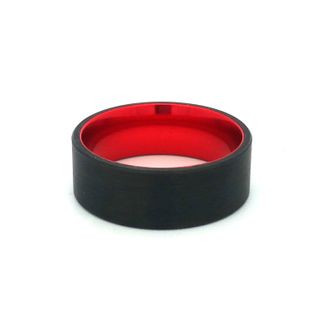 8mm Carbon Fiber Natural Flat W/red Anodized Sleeve