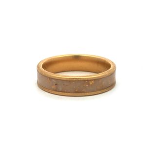 5mm 14k Yellow Alloy Flat Matte Finish W/breast Milk Inlay