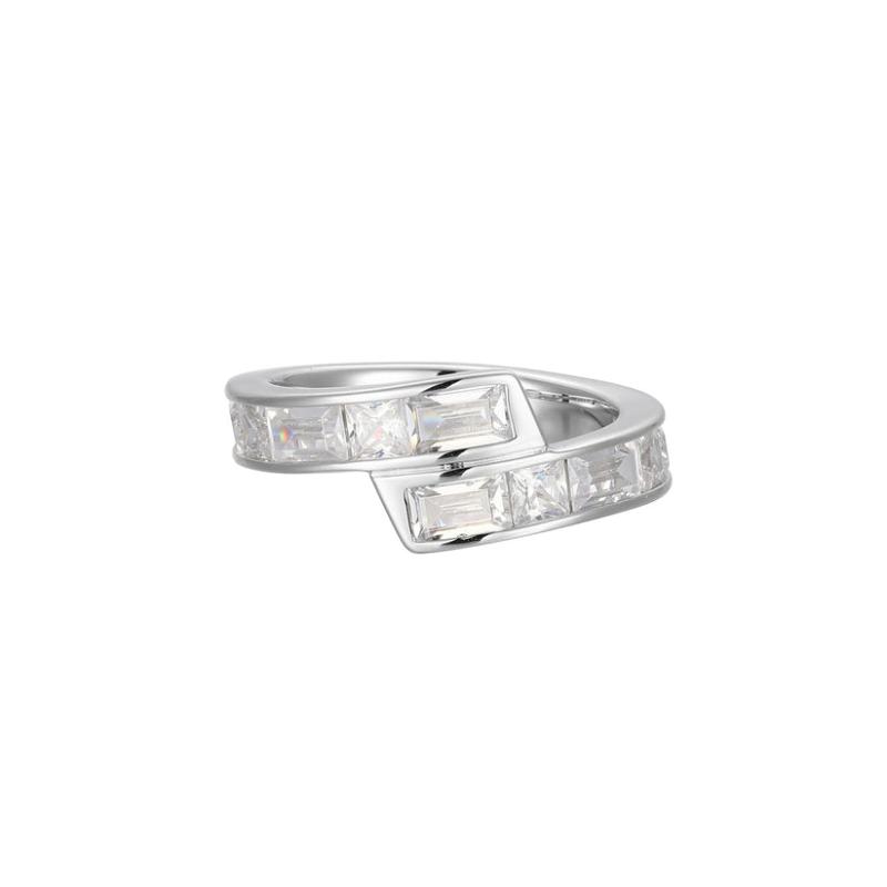 Sterling Silver Channel Set Cz Baguettes Ring Size 8