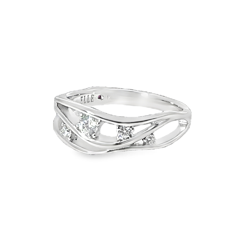 Elegant Silver Multistone Ring