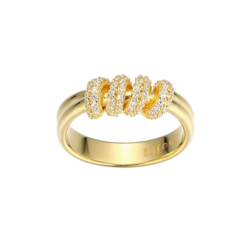 Elegant Yellow Sterling Silver Cubic Zirconium Ring