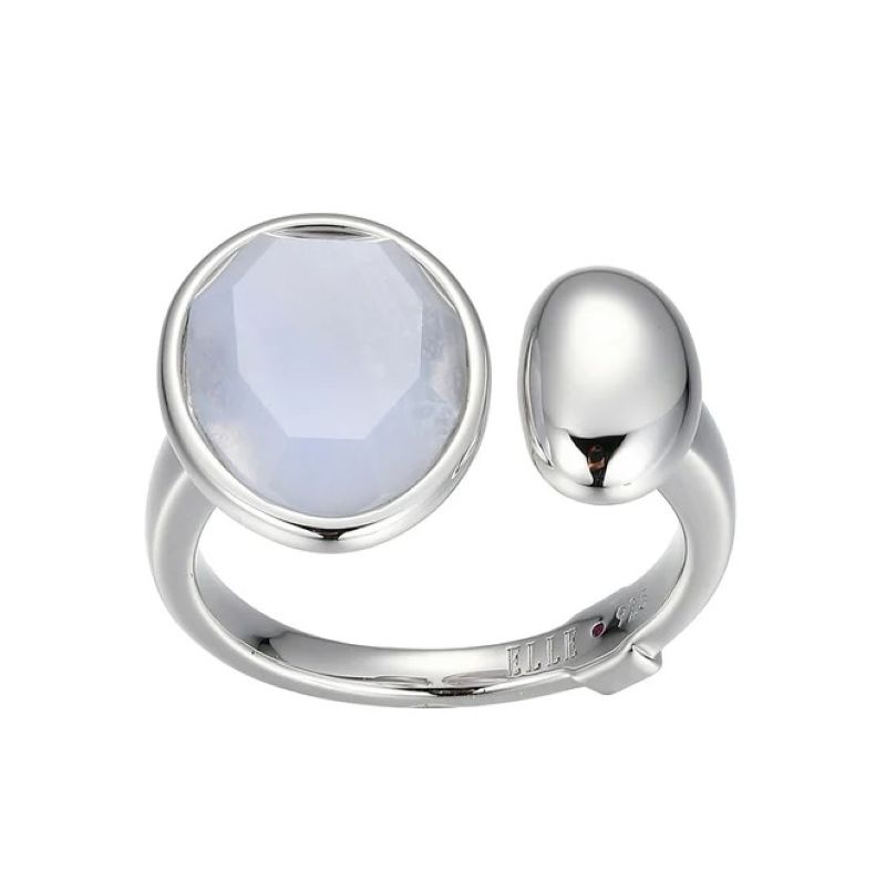 Elegant Blue Lace Agate In Polished Silver