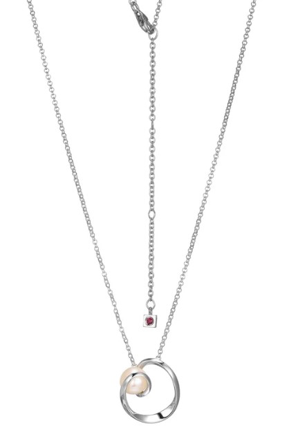 Sterling Silver Encircled Pearl Pendant With 17" Rolo Chain With 3" Extension