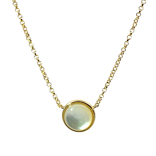 Elegant Gold Plated Mother Of Pearl Pendant