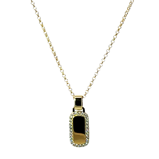 Elegant Gold Plated Rectangular Pendant