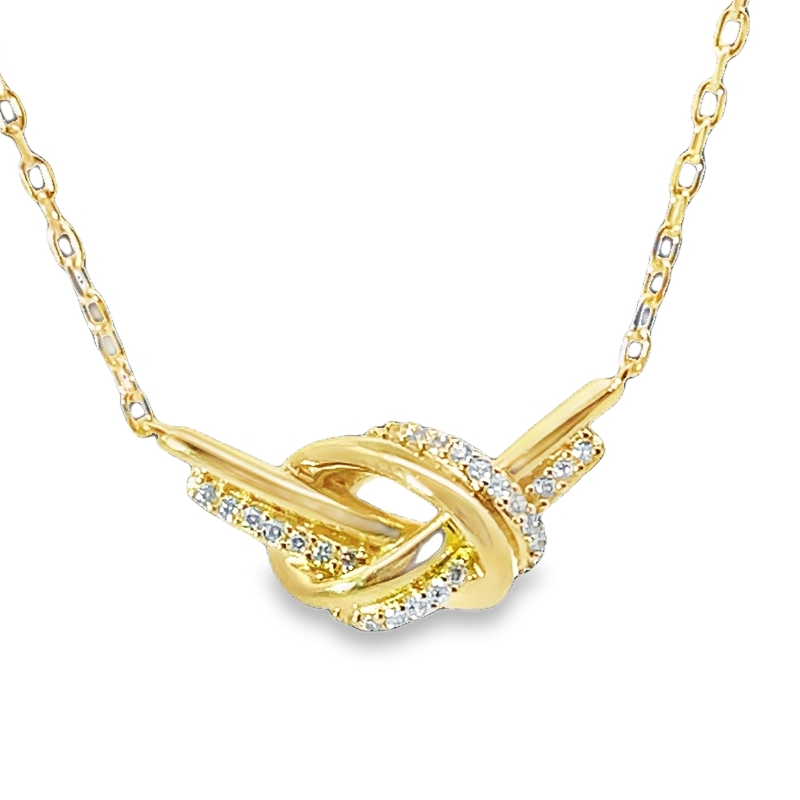 Elegant Gold Plated Unity Knot Pendant Necklace