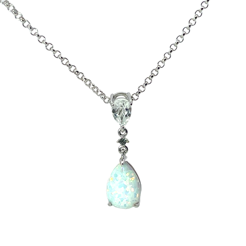 Elegant Opal Pendant Necklace