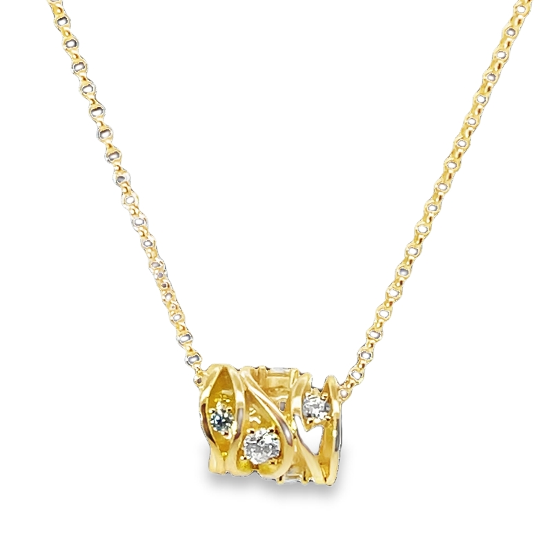 Gold Plated Pendant With Sparkling Cubic Zirconias