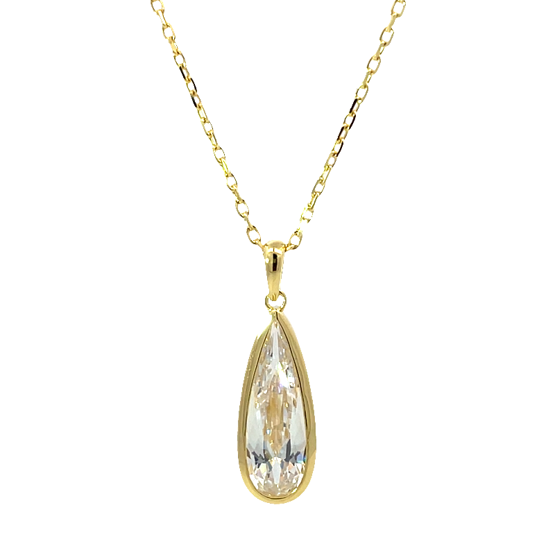Elegant Pear-shaped Pendant Necklace