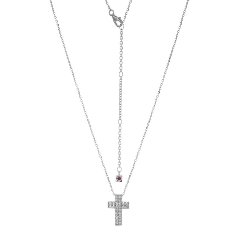 Elegant Silver Cross Pendant Necklace