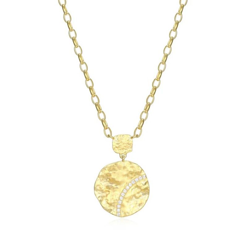Brilliant Round-cut Hammered Charm Pendant