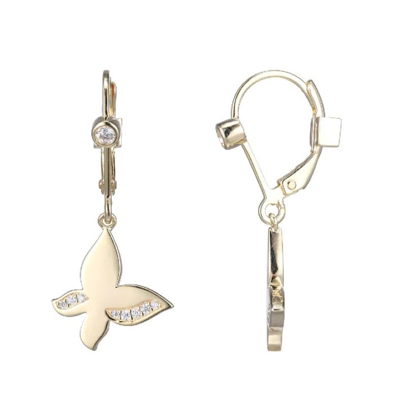 Sterling Silver Butterfly Drop Earrings