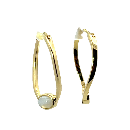 Elegant Gold Plated Blue Lace Agate Earrings