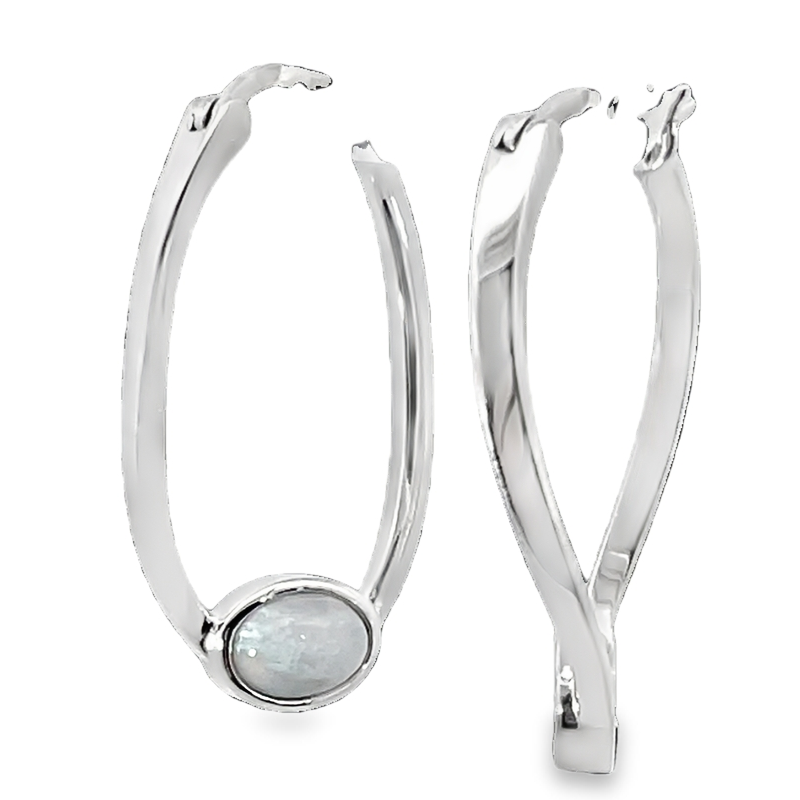 Elegant Silver And Blue Lace Agate Earrings