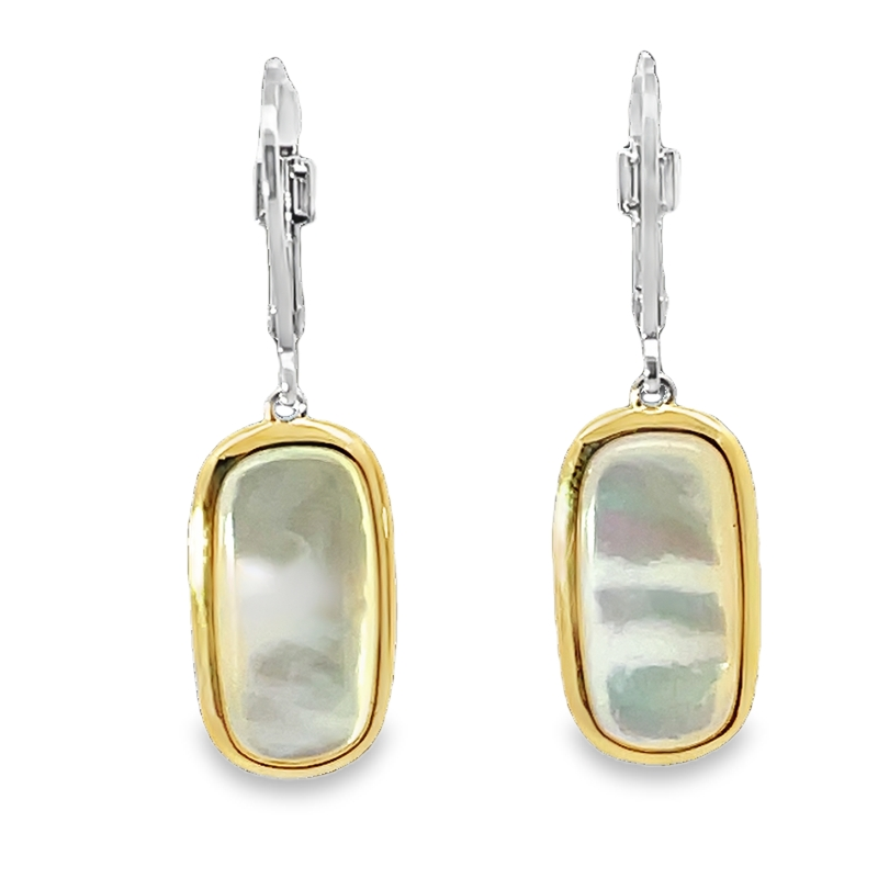 Elegant Two Tone Mother Of Pearl Earrings